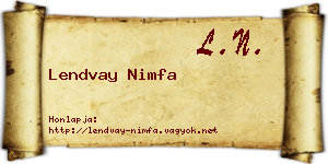 Lendvay Nimfa névjegykártya